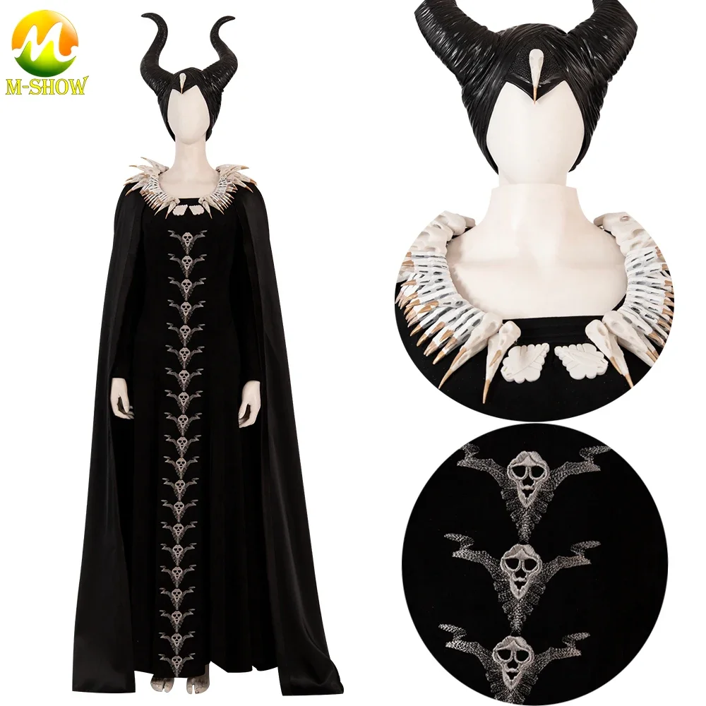 Witch Dress Cosplay Costume Lady Evil Black Dress Angelina Jolie Dark Witch Dresses for Carnival Party