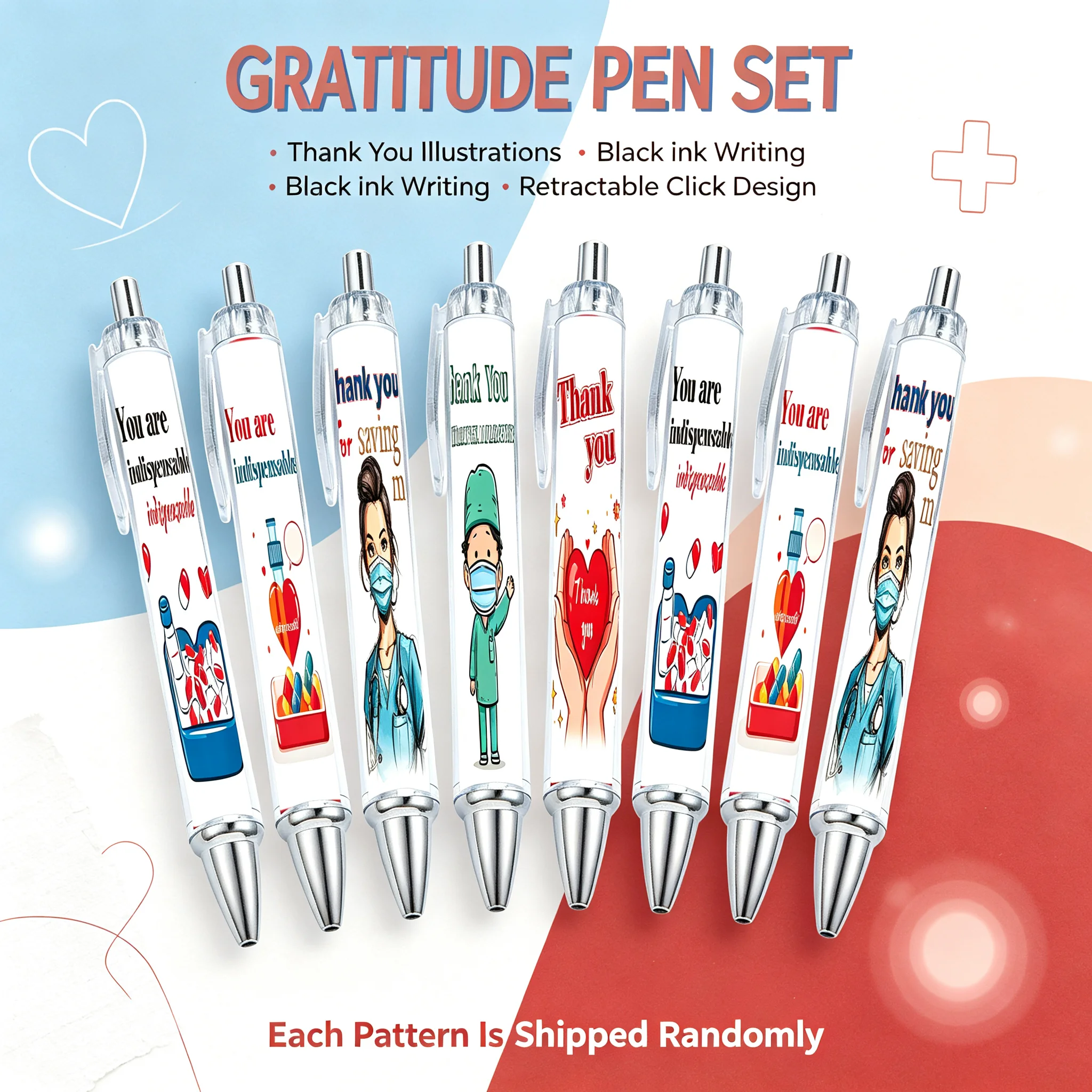 Stationery Supply Business - 8 uds. de bolígrafos redondos para