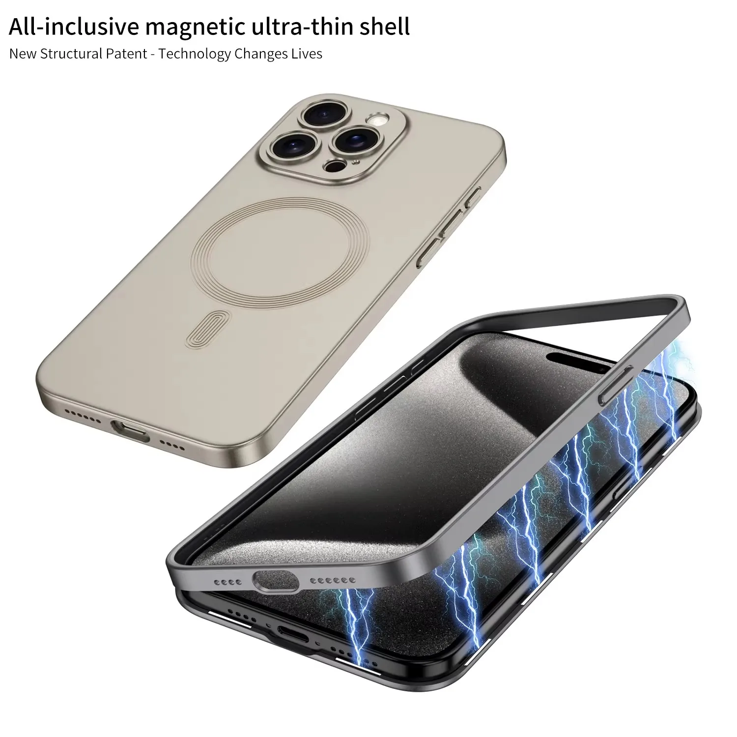 

Shockproof Magnetic All-included Plastic Cover For IPhone 15 Pro Max Case For Magsafe Wireless Charge Case For IPhone 15 Pro Max