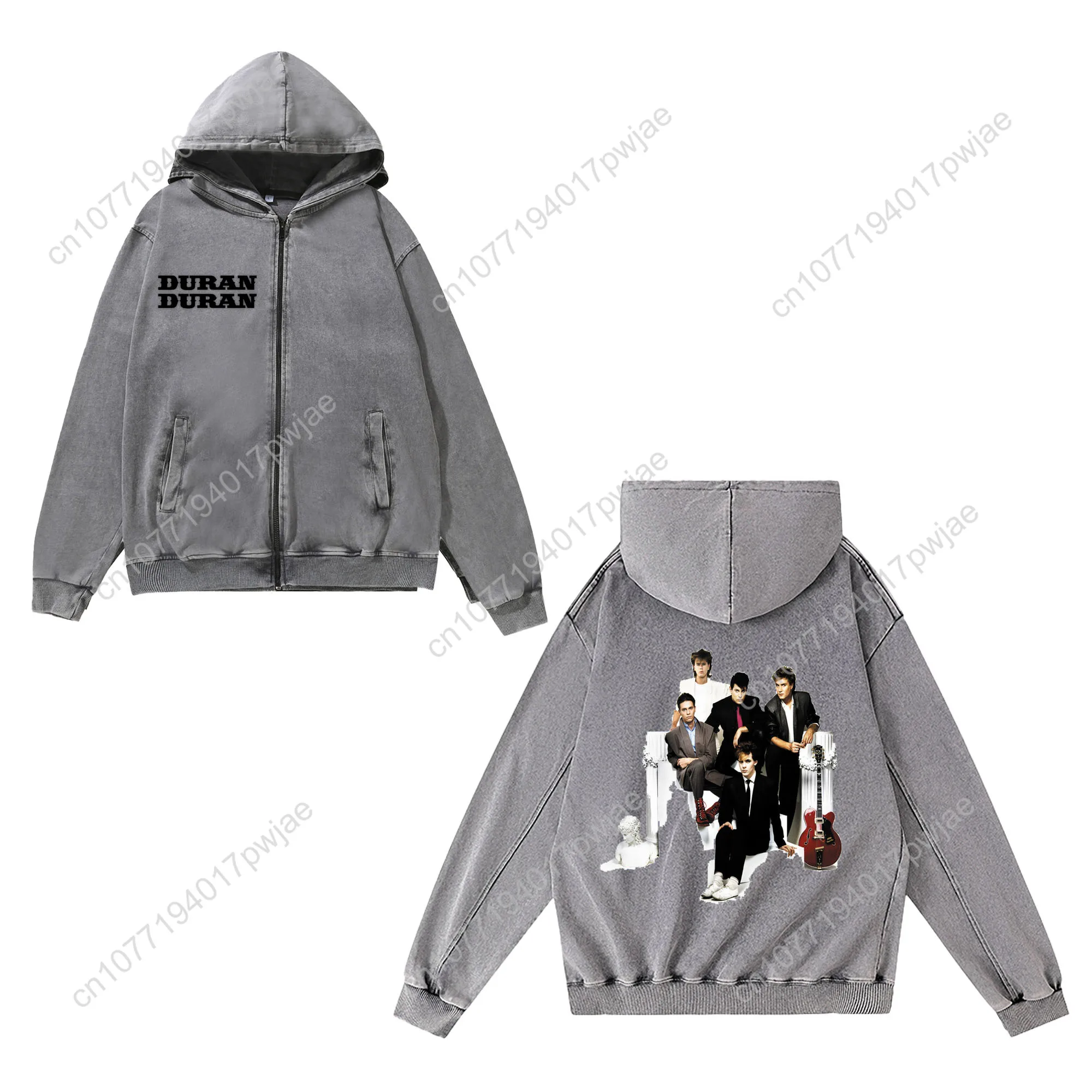 Bluza z kapturem Duran Duran Rock Band, rozpinana na zamek, męska, damska, vintage, z kieszenią, pełny zamek błyskawiczny, możliwość personalizacji, kurtka, topy