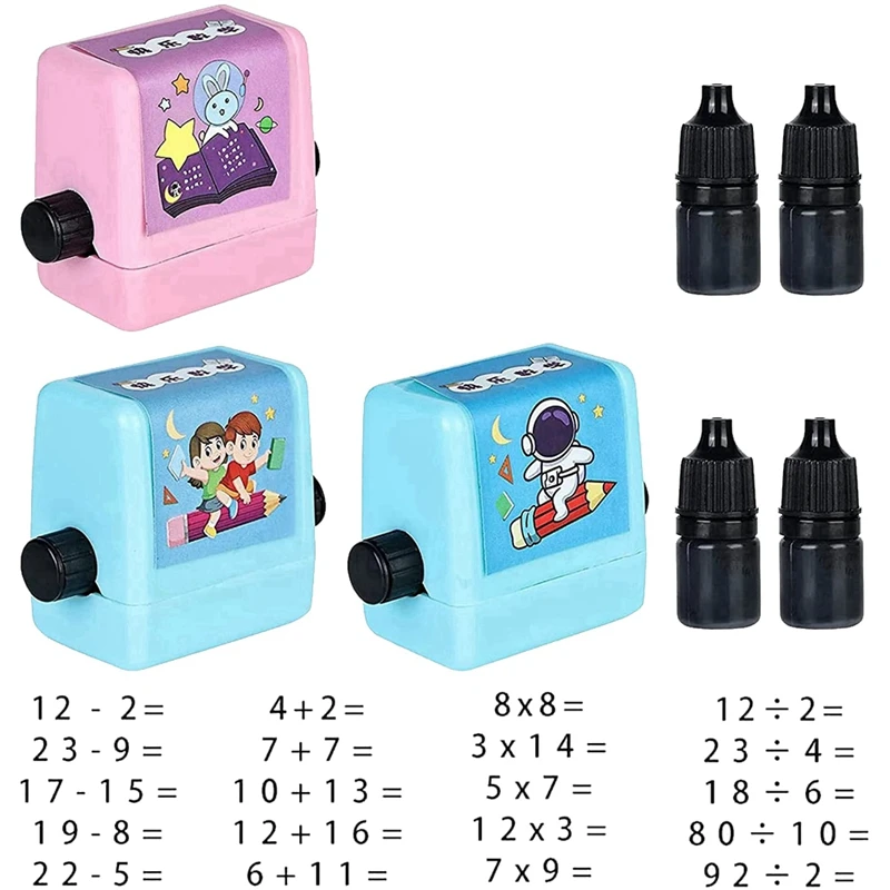 1 Set Addition, Subtraction, Multiplication, Division Stamp Elementary School Children's Tutoring Arithmetic Training Stationery