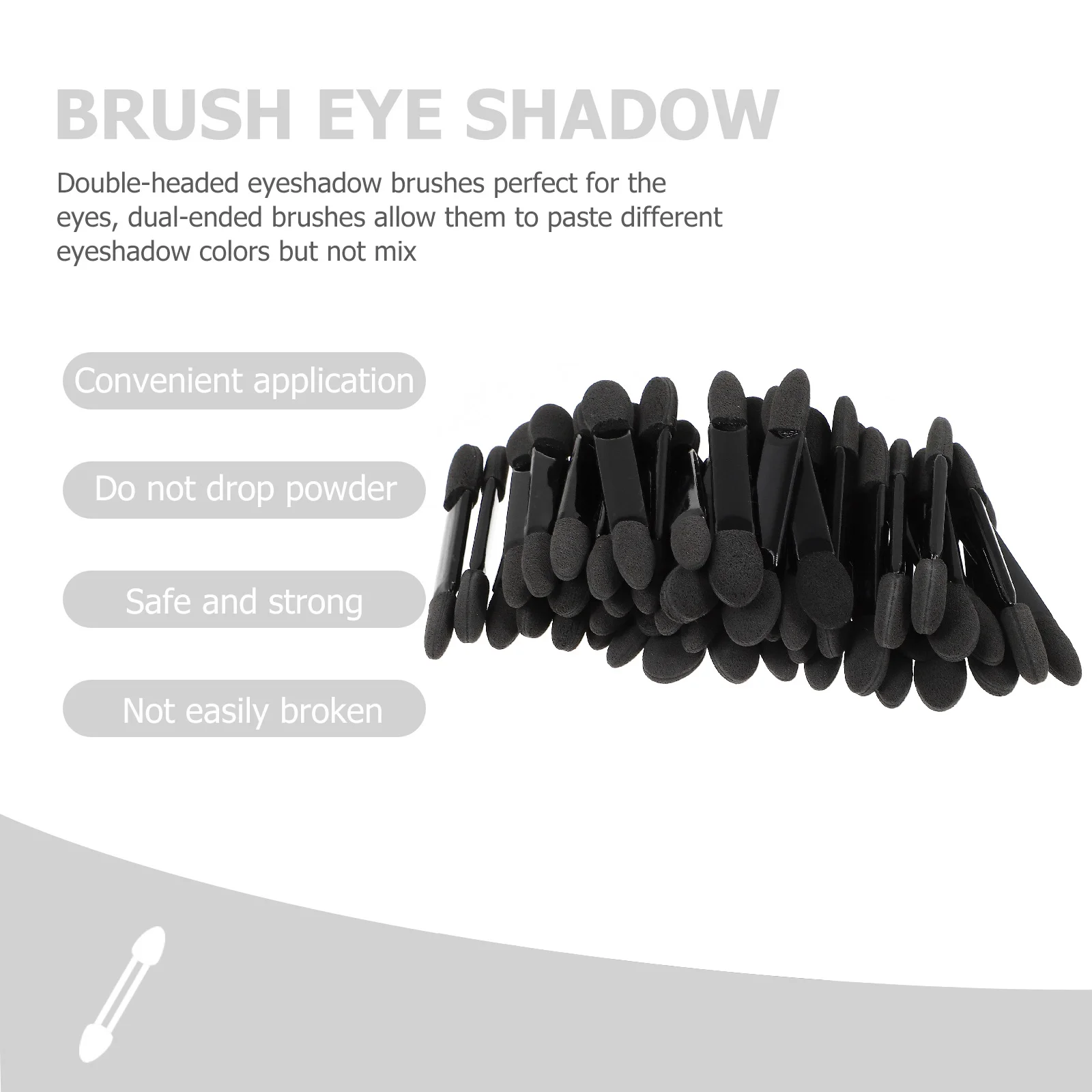 

50 Pcs Eyeshadow Stick Makeup Brush Lightweight Double Sided Sponge Plastic Travel Daily Use Eye Shadow for Women