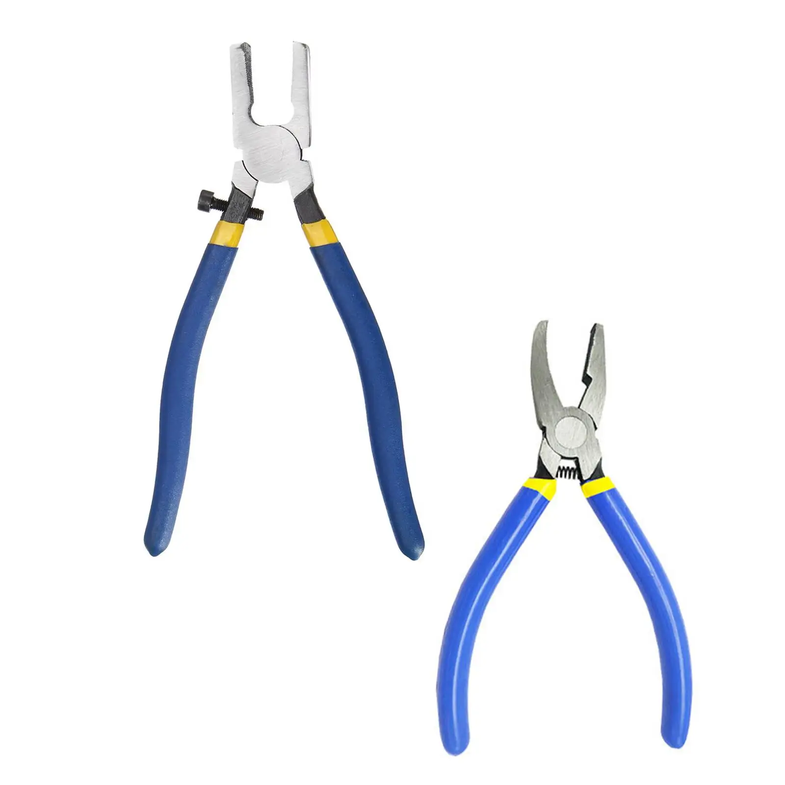 2x Glass Pliers with Comfort Grip Handle Edge Trimming Pliers Glass Grozing Pliers Glass Running Pliers for Stained Glass Work