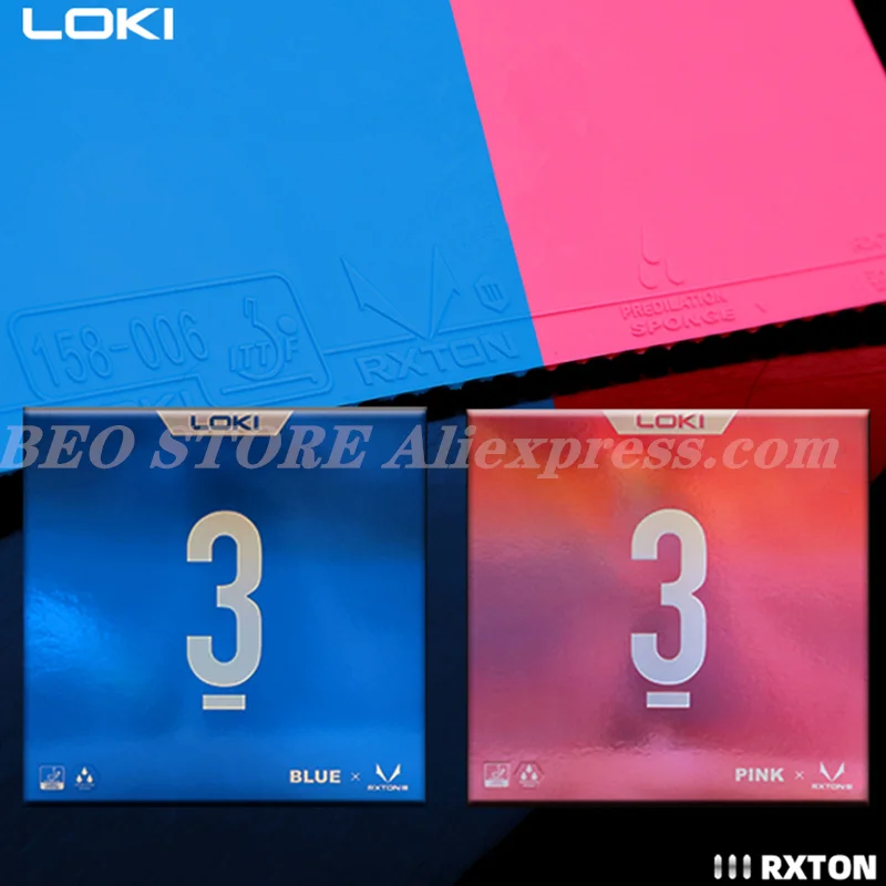 

LOKI RXTON 3 MAX BLUE PINK Table Tennis Rubber COLORFUL RXTON-3 Ping Pong Sponge