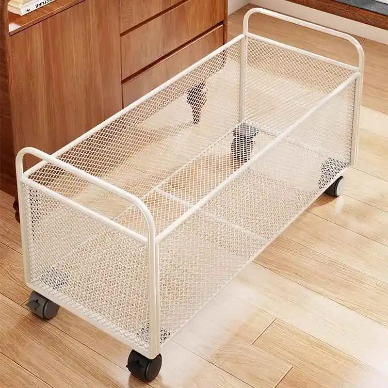 

Мобильный учебный стол Книжная полка Спальня Корзина для сортировки книг Маленькая тележка на колесиках Железный материал Напольное кухонное хранилище...