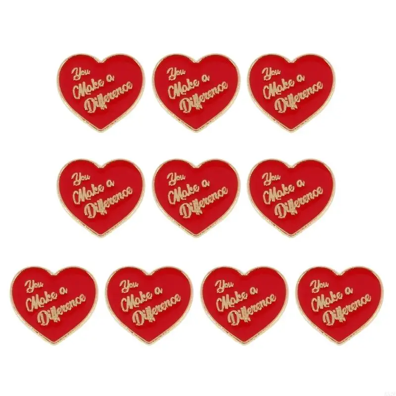 

652F 10 Pieces Personalize Letter Heart Designs Sturdy Alloy Badge for Fashionable Trendy Women and Creative Enthusiasts