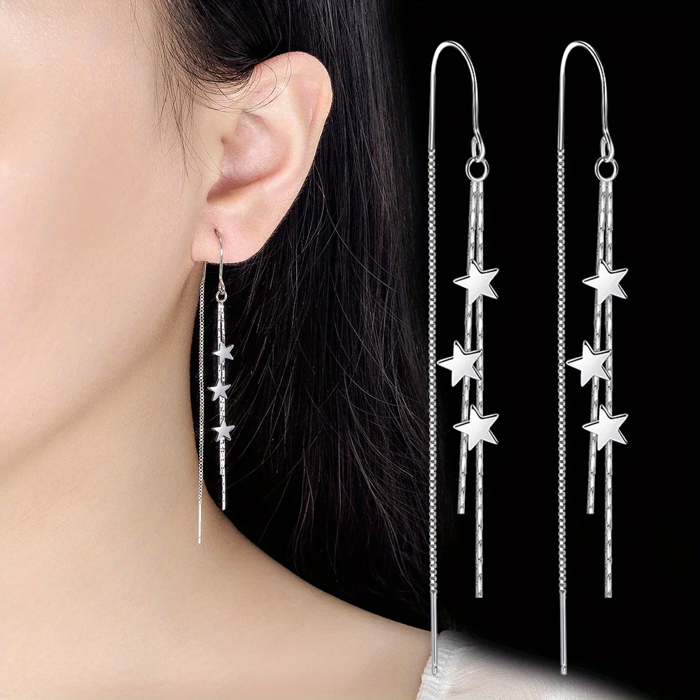 Long Tassel Chain Star Earrings for Women Fahsion Jewelry