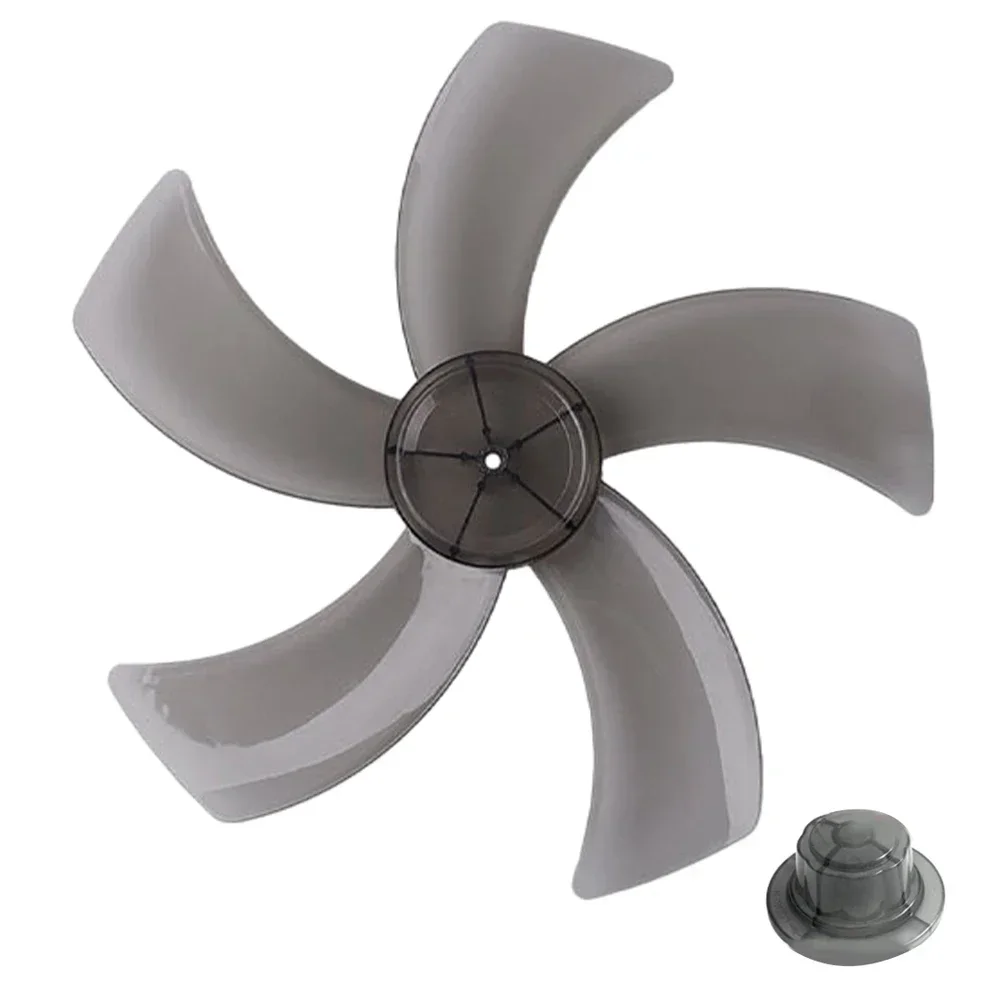 Lame de ventilateur en plastique domestique, accessoires et pièces de ventilateur, 5 feuilles avec couvercle d'écrou pour le remplacement du piédestal, 12 po