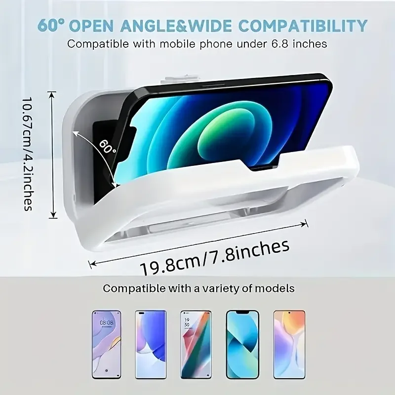 360 °   Support de téléphone de douche étanche à Rotation avec Angle réglable, support de téléphone mural pour salle de bain et cuisine