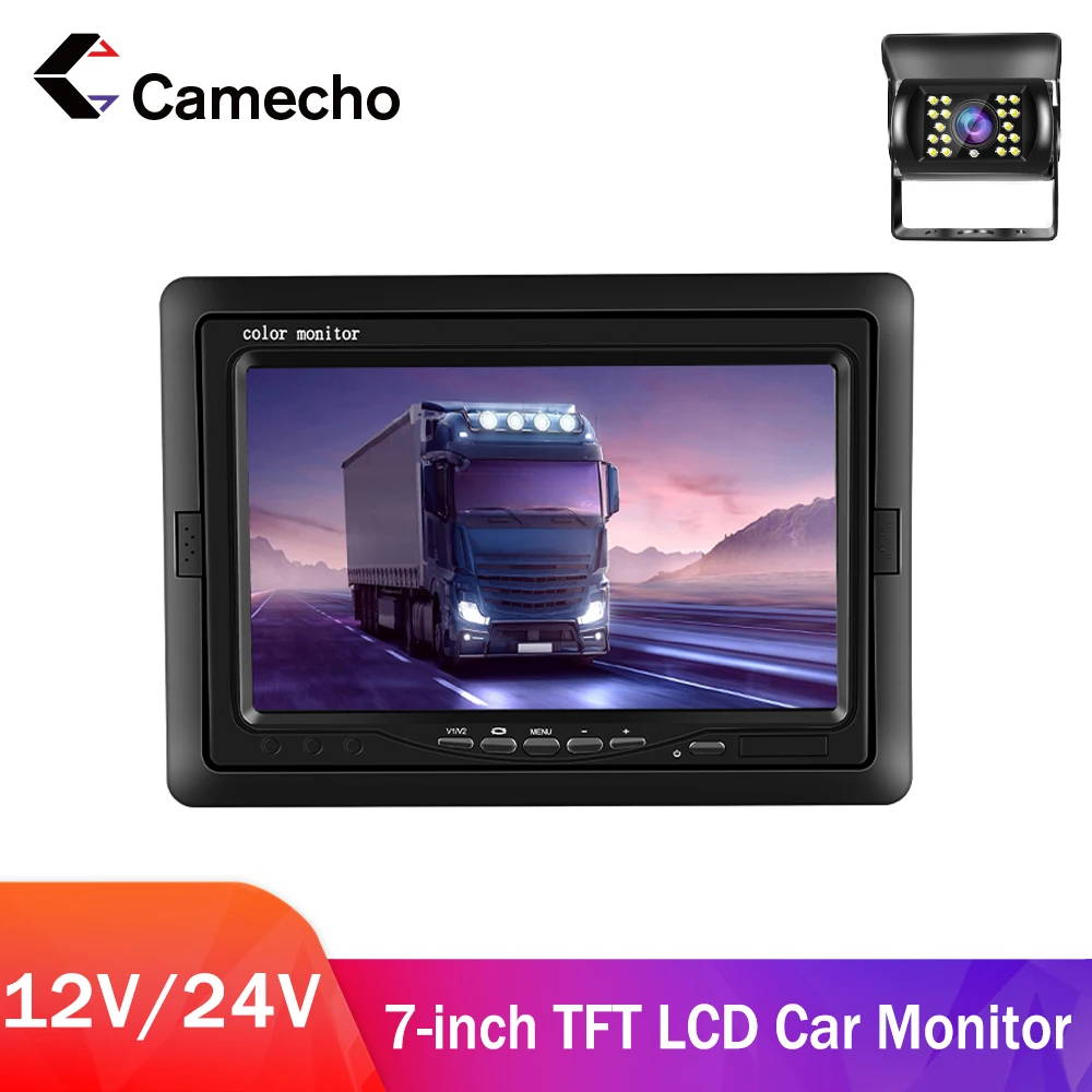 

Camecho 7" LCD Color TFT Rear View Monitor 800*480 for Bus Truck RV Vehicle IR LED Back up Reverse Camera For bmw f30 Car camera