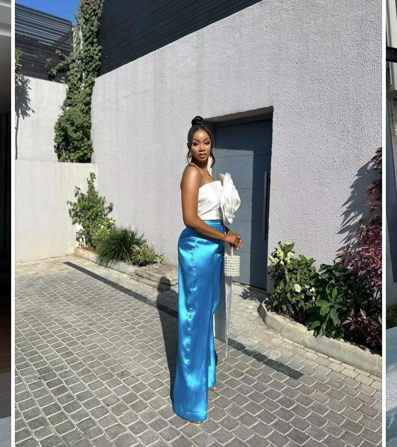 ฤดูใบไม้ผลิฤดูร้อน 2025 แฟชั่นผู้หญิงสไตล์ใหม่เสื้อกั๊ก Off-Shoulder Zipper Backless Top ขนาดใหญ่ 3D ออกแบบดอกไม้ party Top