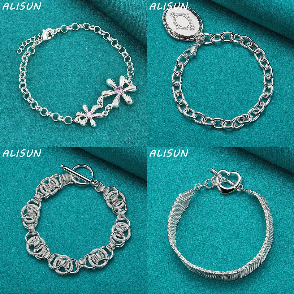 

ALISUN 925 Sterling Silver Design Bracelets For Women Men Creativity Gifts Street All-match Party And Daily Wear