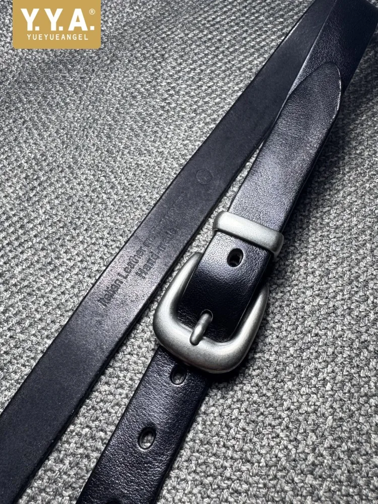 

Handmade Genuine Leather Belt Women Versatile Black Belts Accessories Casual Pin Buckle Cowskin Italian Style Casual Waistband