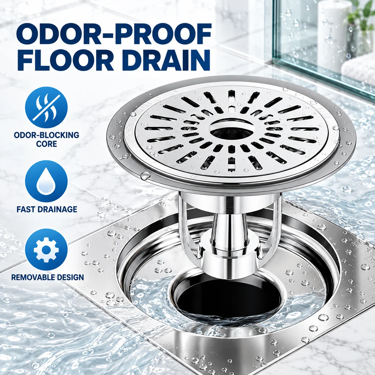 Magnetic Floating Floor Drain Core Anti-odor Backflow Preventer Fast Drain Hair Filter Universal Bathroom Sewer Insert