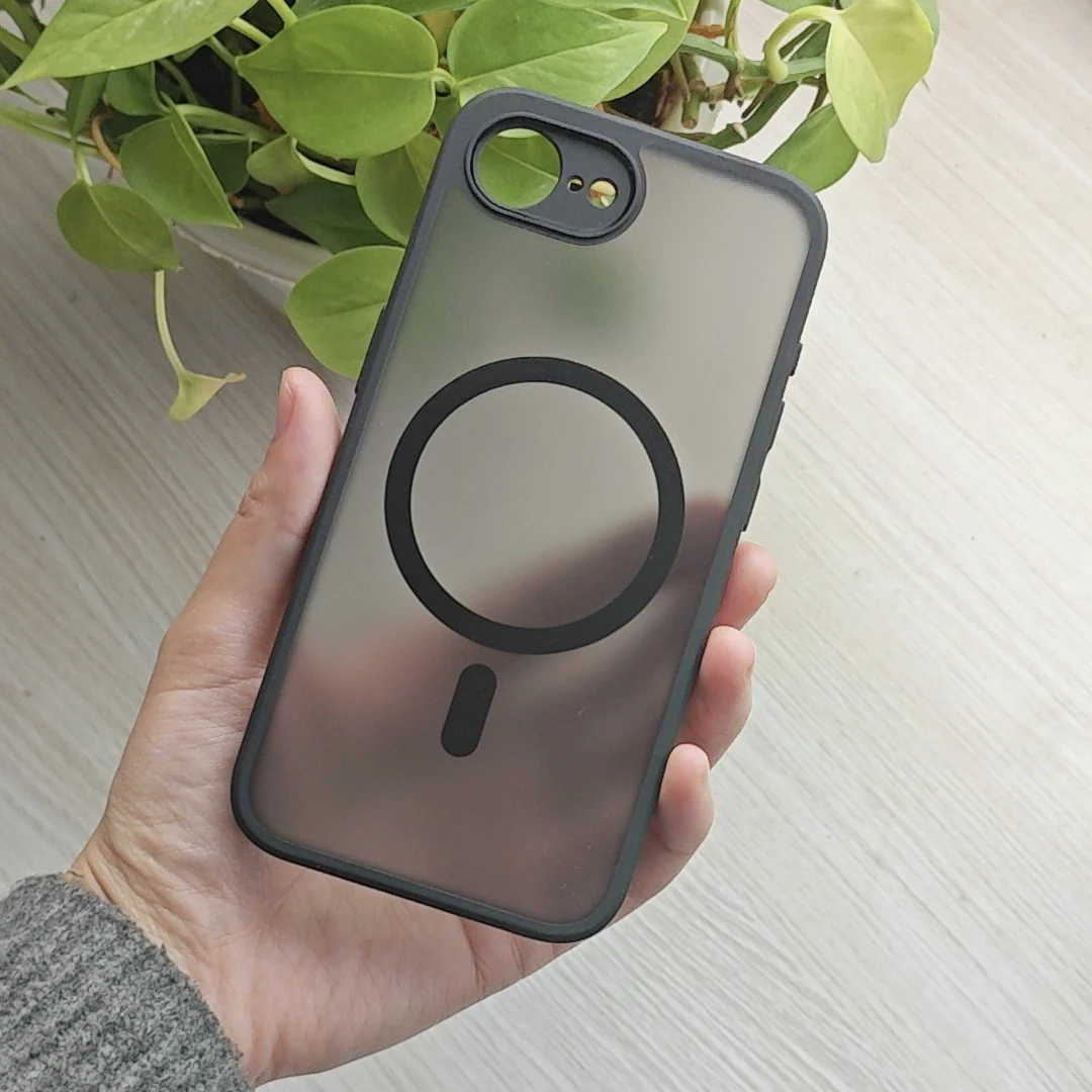 For iPhone 16E 17E Case Shockproof Magnetic Matte PC+TPU Anti-fingerprint Transparent Cover for iPhone 16 E
