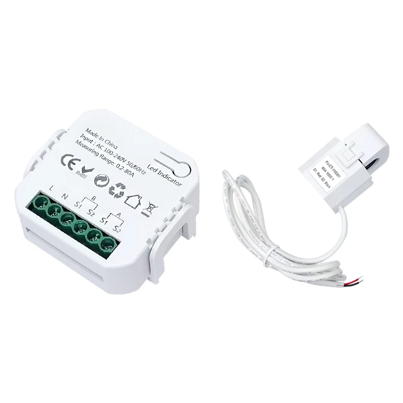 EffiFish Energieüberwachungsgerät Für Tuya/Smart Life – ZigBee, Bidirektionaler Leistungsmonitor Mit 2 Stromzangen (110–240 V)