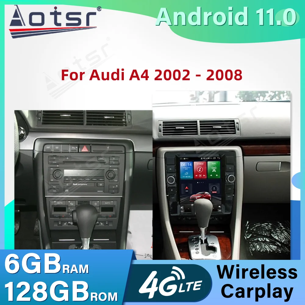

Головное устройство Carplay для Audi A4 11,0-128, Android 2002, 6 ГБ + 2008 ГБ, радио, GPS-навигация, мультимедийный плеер, аудио, авто DSP