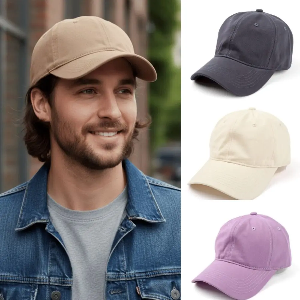 

Fashion Simple Unisex Solid Color Cap Cotton Casual Plain Baseball Cap Korean Soft Sports Sunshade Hat Couple