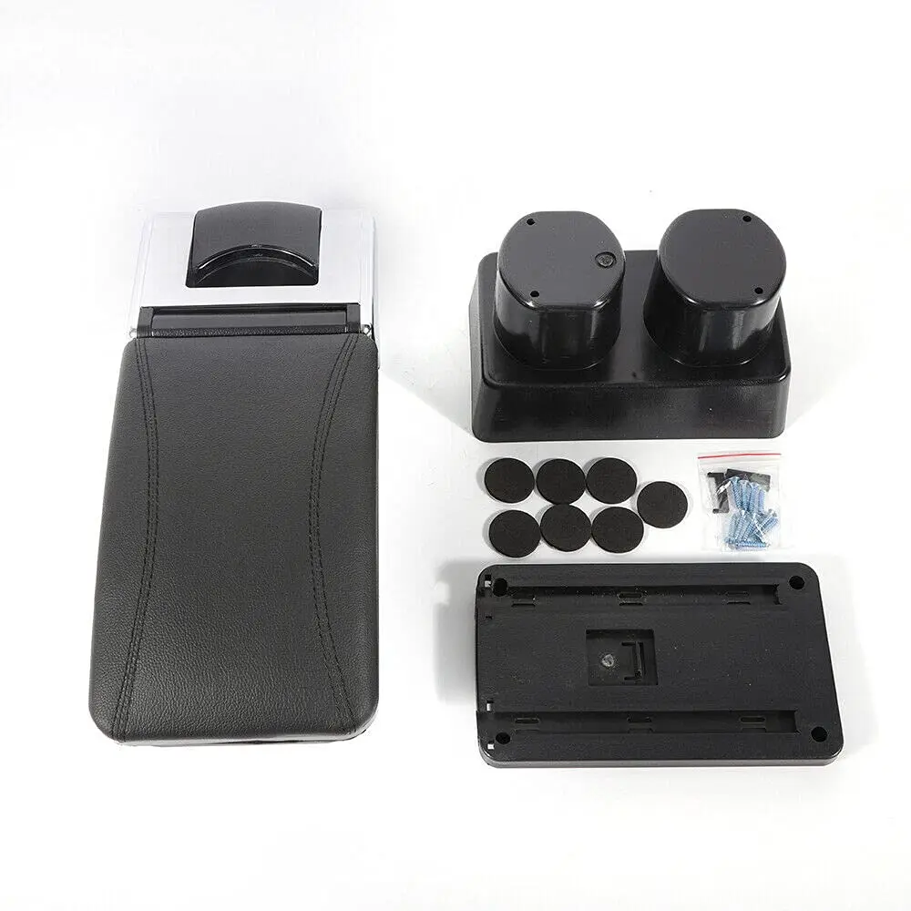 Car Center Console Armrest, Nissan Versa Tiida 2007-2011 & 2012 Versa Hatchback, Leather Rotate Auto Armrest Storage Box Organiz