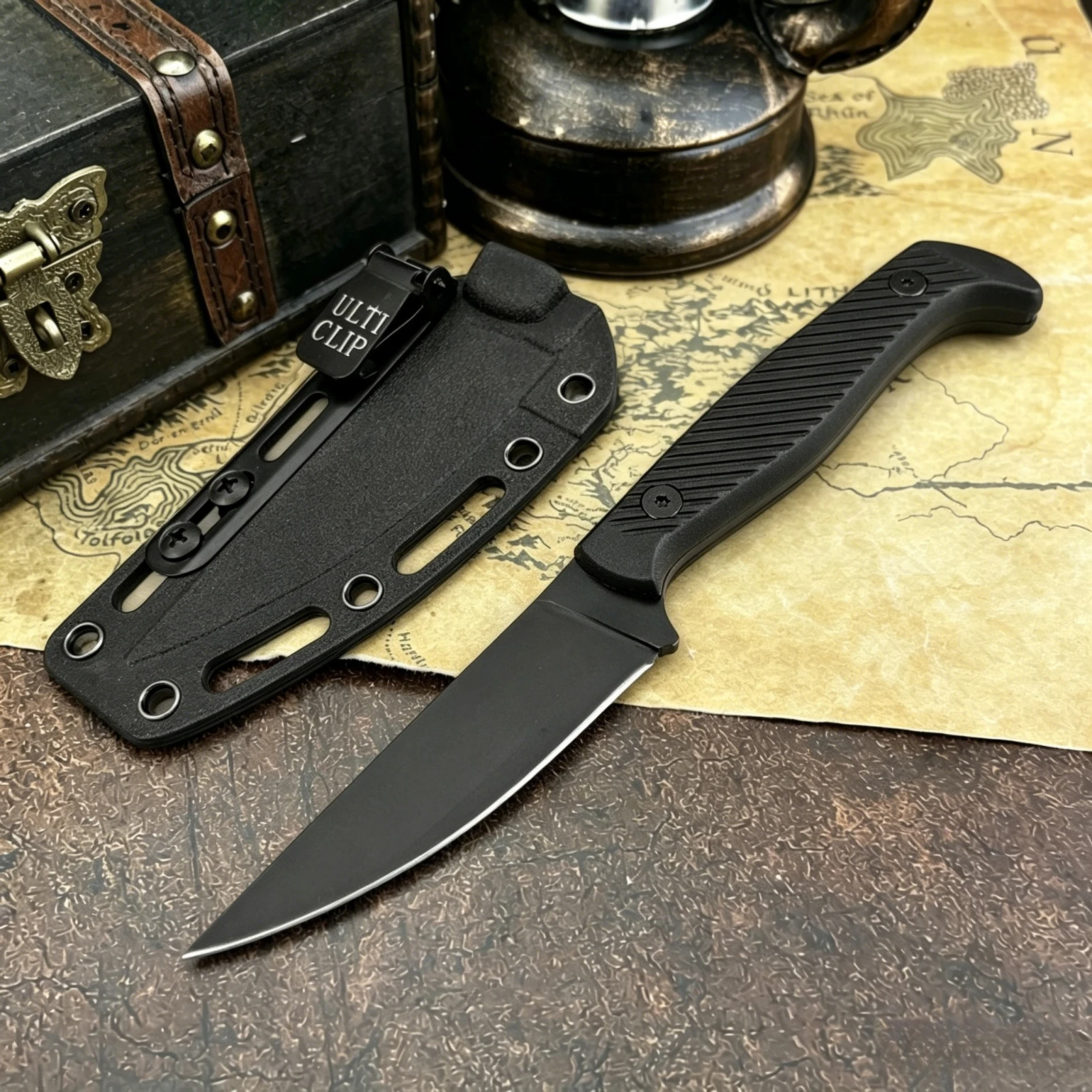 

New Fixed-Blade Knife with Sheath 8Cr13MoV Blade, Nylon Fiber Handle High-Hardness Portable Hiking Outdoor Surviva Camping Knife