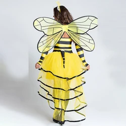 Women's Bee Costume Bee Halloween Party Cosplay Dress, Wings, Headband, and Arm Sleeve Halloween Cosplay Costume