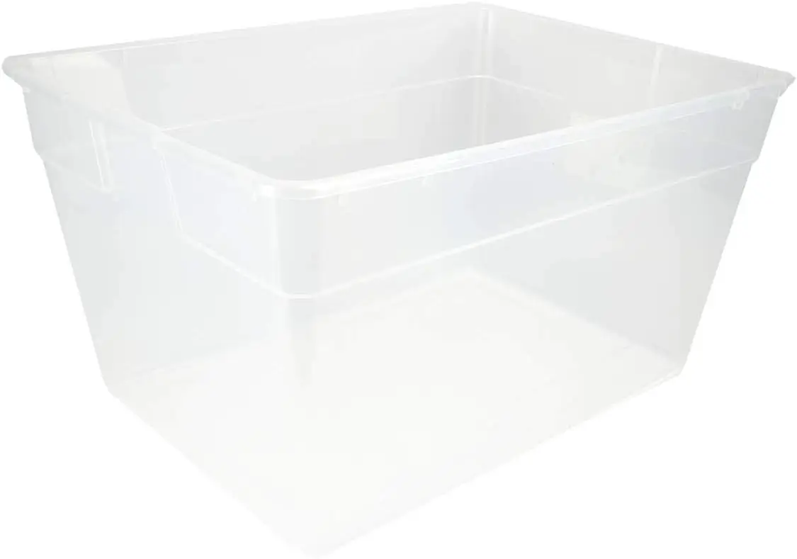 16598008 56 Quart Durable Heavy Duty Plastic Stackable Storage Container Boxes with Recessed Latching Lids, Clear (24 Pack)