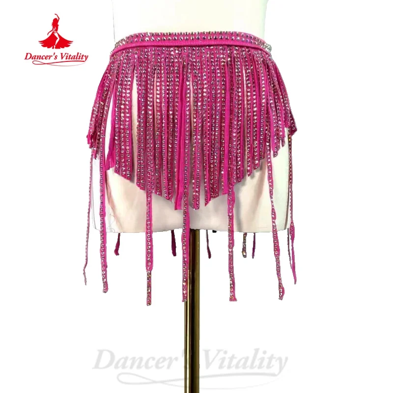 Traje de dança do ventre para mulheres, personalizado, sênior, AB Stones, borla, lenço quadril, dança oriental, BellyDance, cintos de desempenho