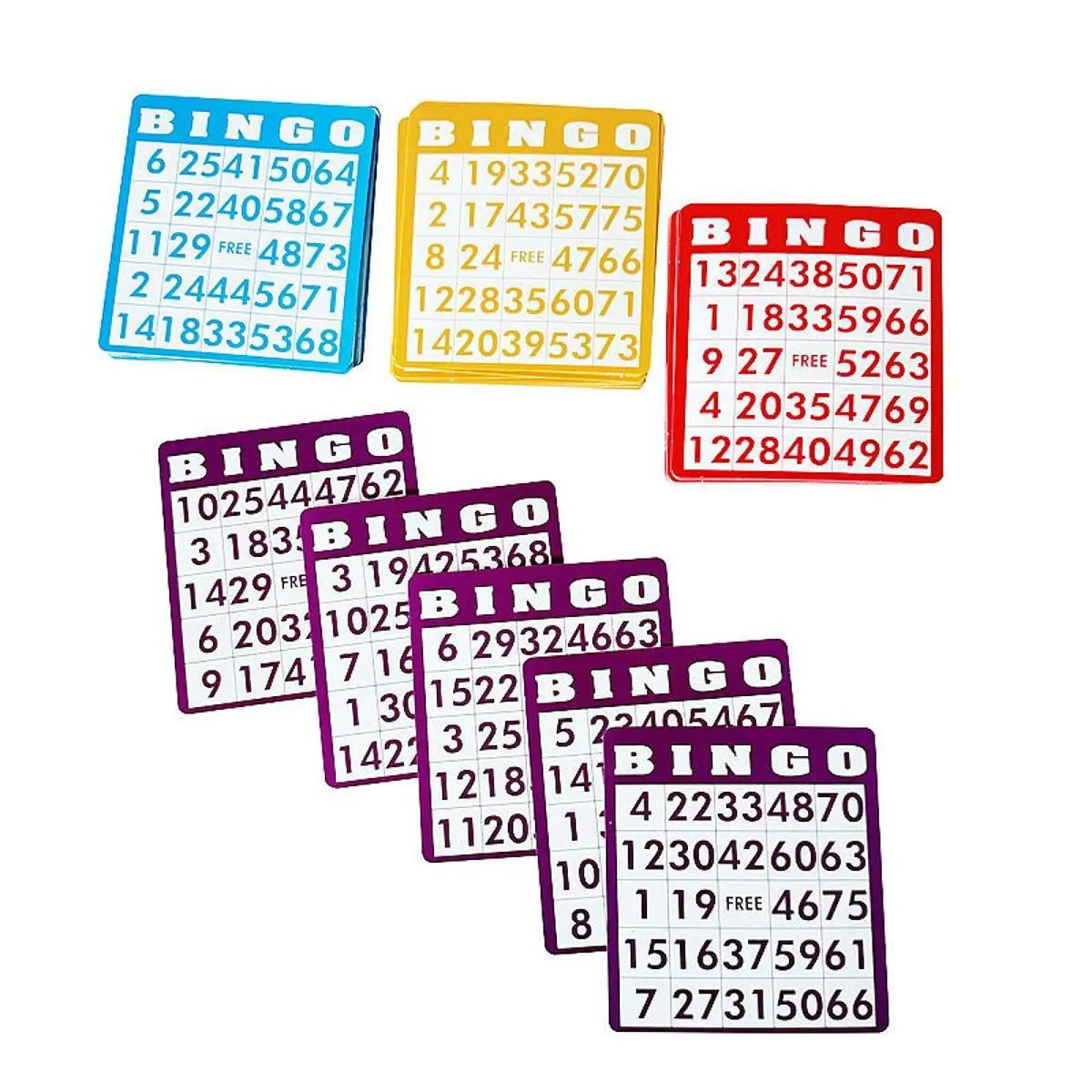 

Tabletop Bingo Card Paper Game Set Multi Color Number Boards for Friends Kids Party Group Activity