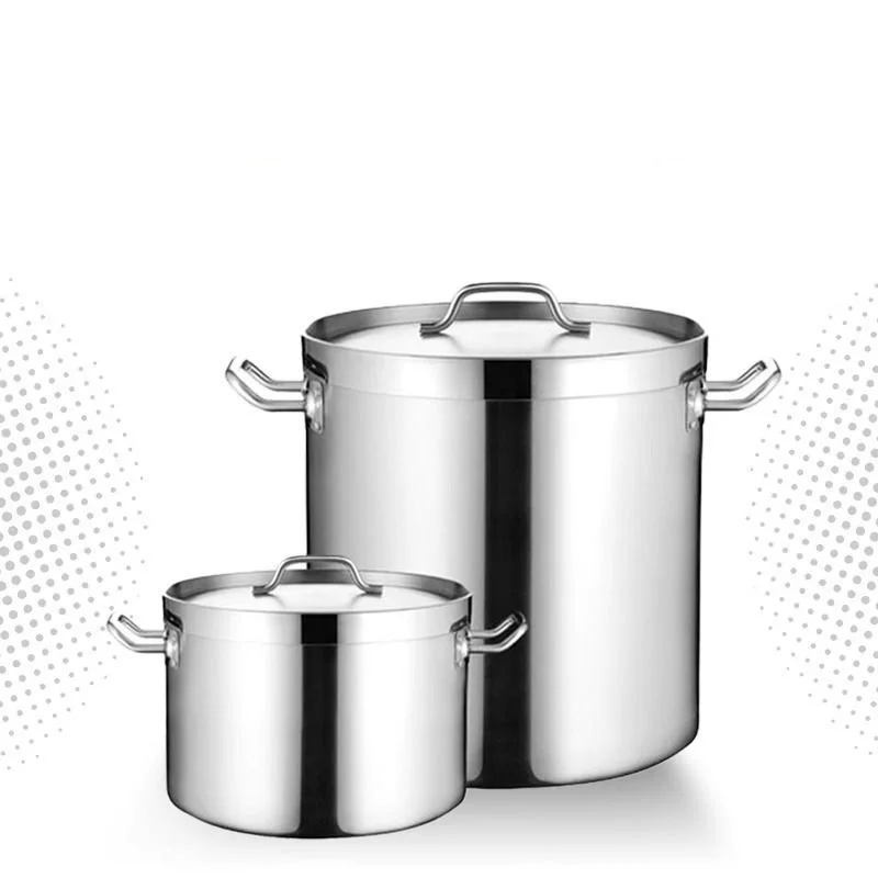 Pote de sopa com fundo composto de aço inoxidável grosso, grande capacidade para uso em fogão de indução e fogão a gás