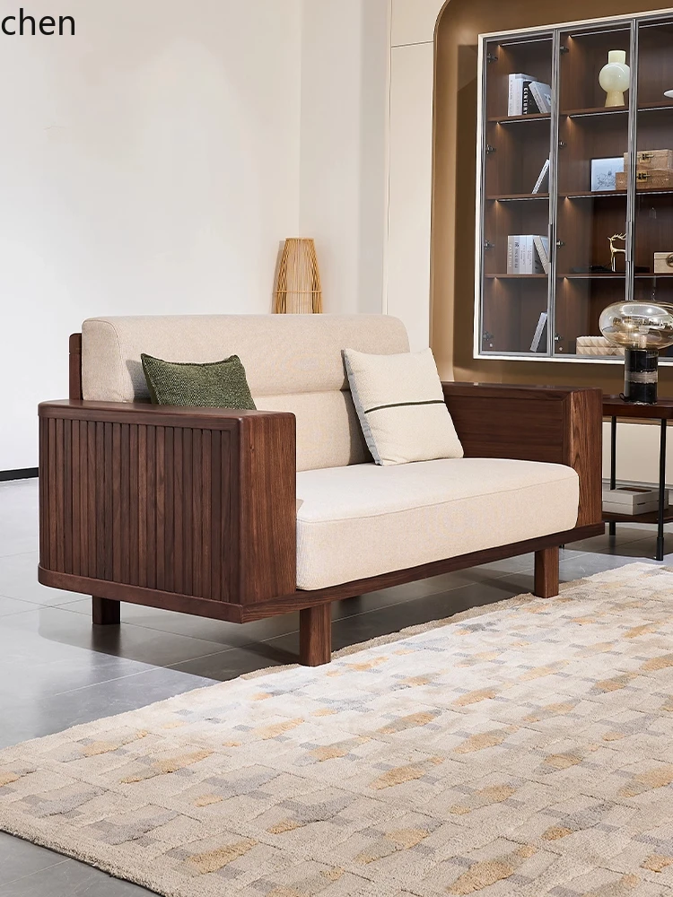 

QZT ebony solid wood sofa living room furniture sofa combination set