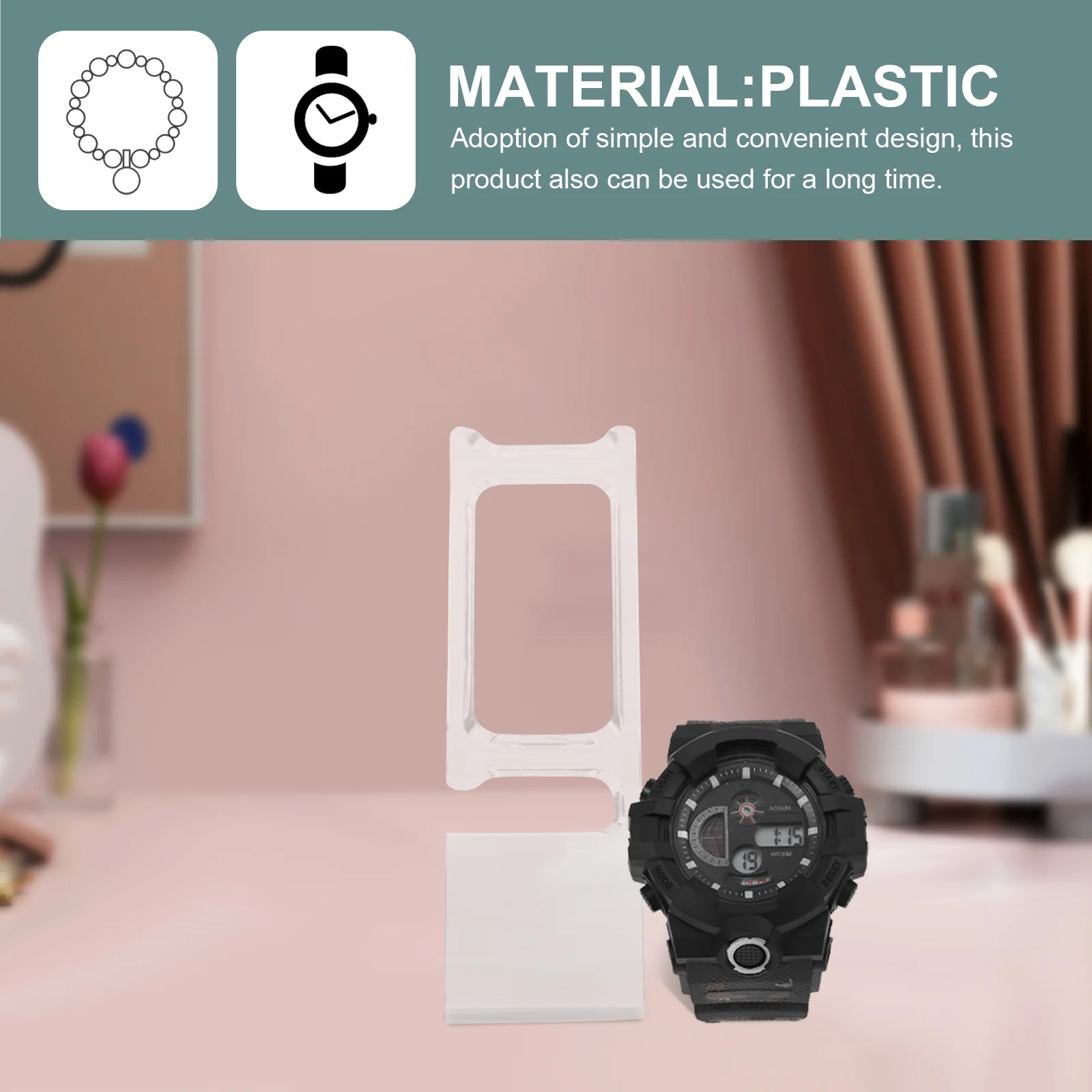 10 قطعة حامل عرض الساعات حامل بلاستيكي سميك لسوار الساعة مجوهرات تخزين الرف عرض منظم استخدام عرض الطاولة #1