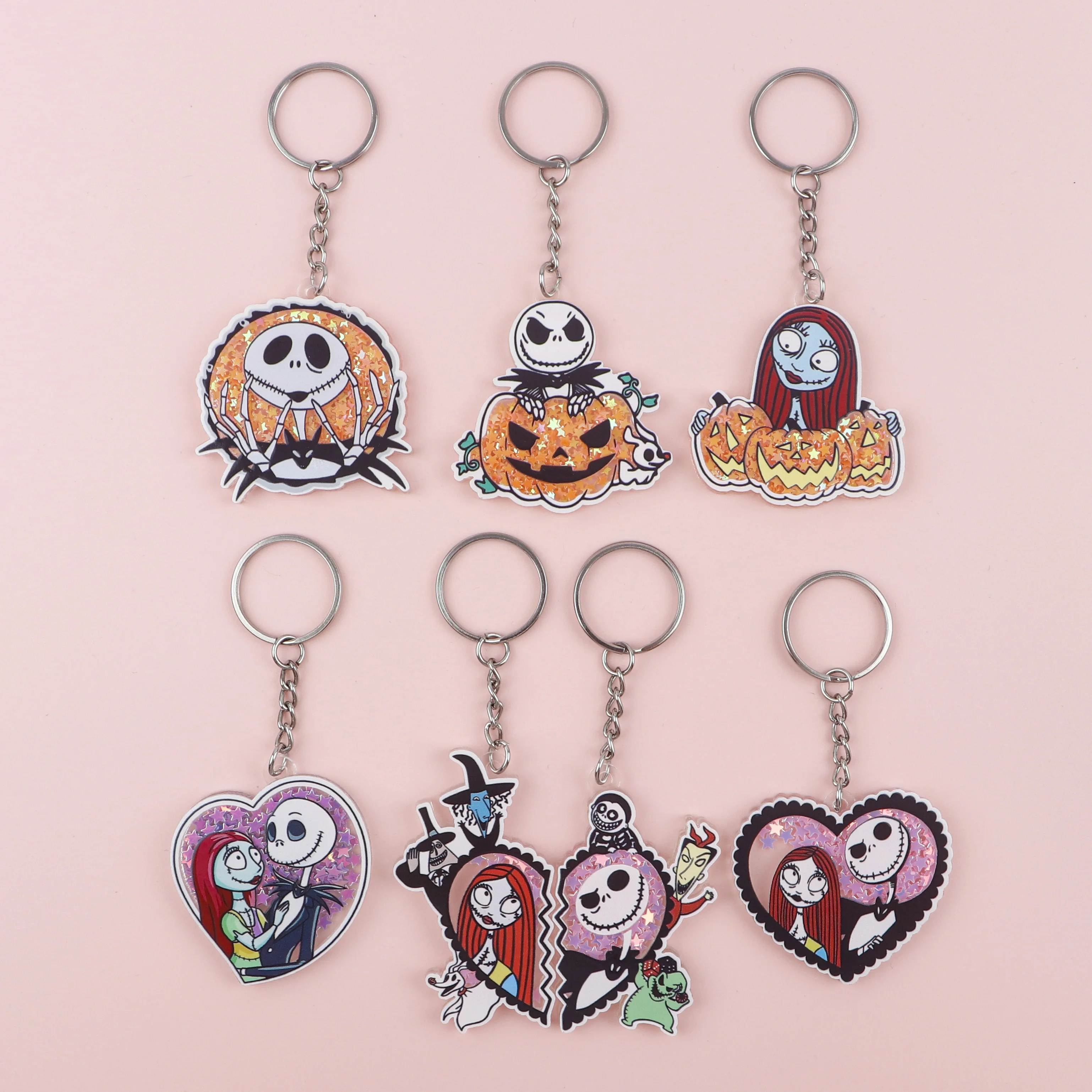 Horror Cartoon Movie Metal Keyrings Bear acrylic Keychain Men Women Cosplay Pendant Jewelry Chaveiro Holloween Decoration Gifts