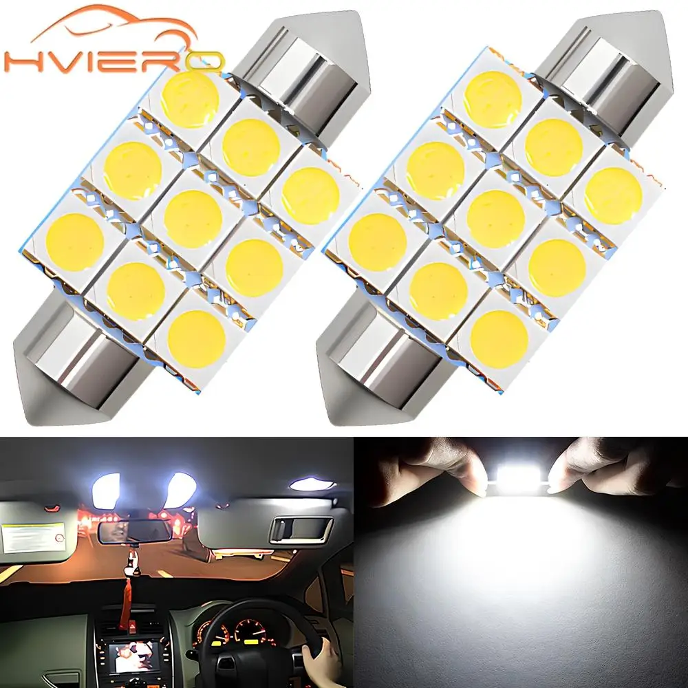 

Auto License LED Ceiling Bulb 5050 3/6/8/9SMD DC12V 31/36/39/41mm Dome Festoon Door Light Reading Lamps Interior Car Accessories