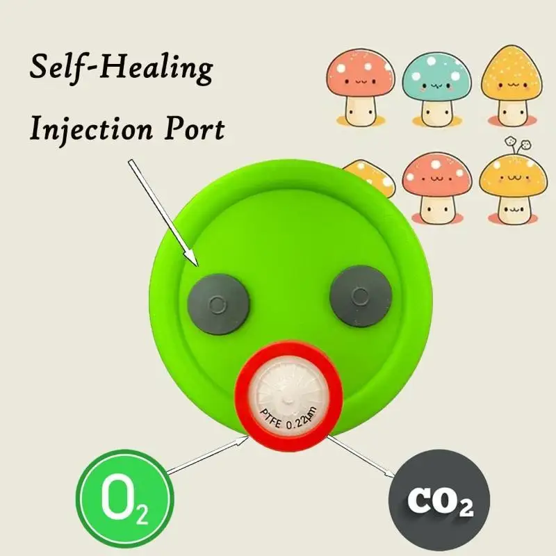 Silicone Sealing Caps For Mushroom Mycelium Liquid Culture In Jar Strain Inoculation Sealing Pressure Regulation Venting Accesso