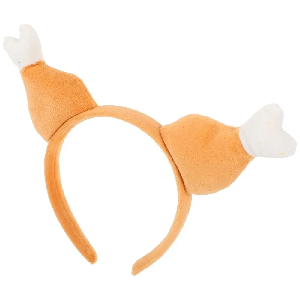 Soft Cloth Thanksgiving Animal Headband Funny Cosplay Turkey Drumstick Headband Costume Hairhoop Chicken Leg Hair Band Unisex