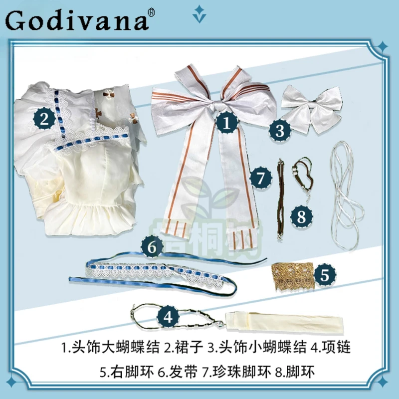 バックボウコスプレフルセットのドレス女性二次元ゲームアニメーションドレス女性半袖甘いパーティードレス