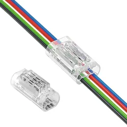 Low Voltage Wire Connectors 4 Pin, Quick Splice Joints 22-20 AWG, No Strip Insulation Piercing clips, Solderless Crimp for LED