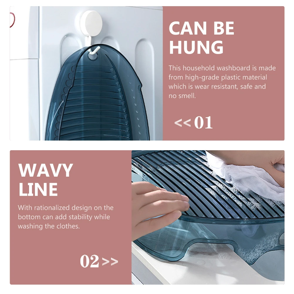 

Mini Washboard Plastic Non-Slip Scrub Board For Lightweight Clothes Underwear Cleaning Dorm Bathroom Camping Travel Laundry