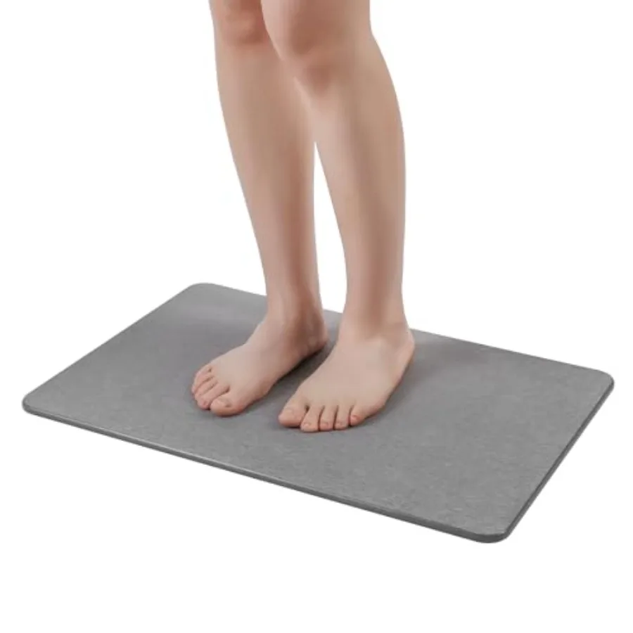 

Stone Bath Mat Diatomaceous Earth Shower Mat Fast Drying Super Absorbent Anti-Slip Stone Bath Mats for Bathroom Kitchen Easy to