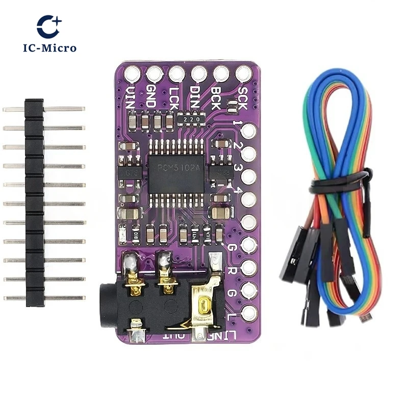 1-10PCS Interface I2S PCM5102A DAC Decoder GY-PCM5102 I2S Player Module For Raspberry Pi pHAT Format Board Digital Audio Board