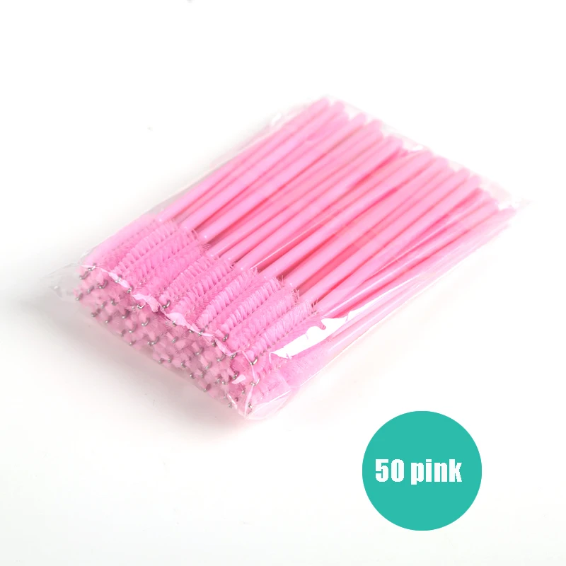 50pcs Eyebrow Eyelash Brushes Eyelash Spoolies Mascara Wands Applicator for Eyelash Extension Makeup Tool