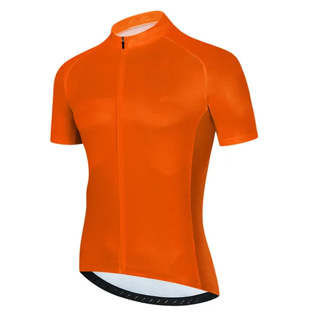 Fluorescent Yellow Summer Short Sleeve Quick-Dry MTB Bicycle Cycling Jersey Men Outdoor Bike Top Solid Color Clothing Sportswear