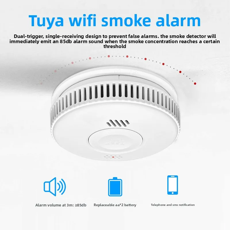 جرافيتي واي فاي المنزل الذكي إنذار دخان الحريق - كاشف تحذير الدخان اللاسلكي #2