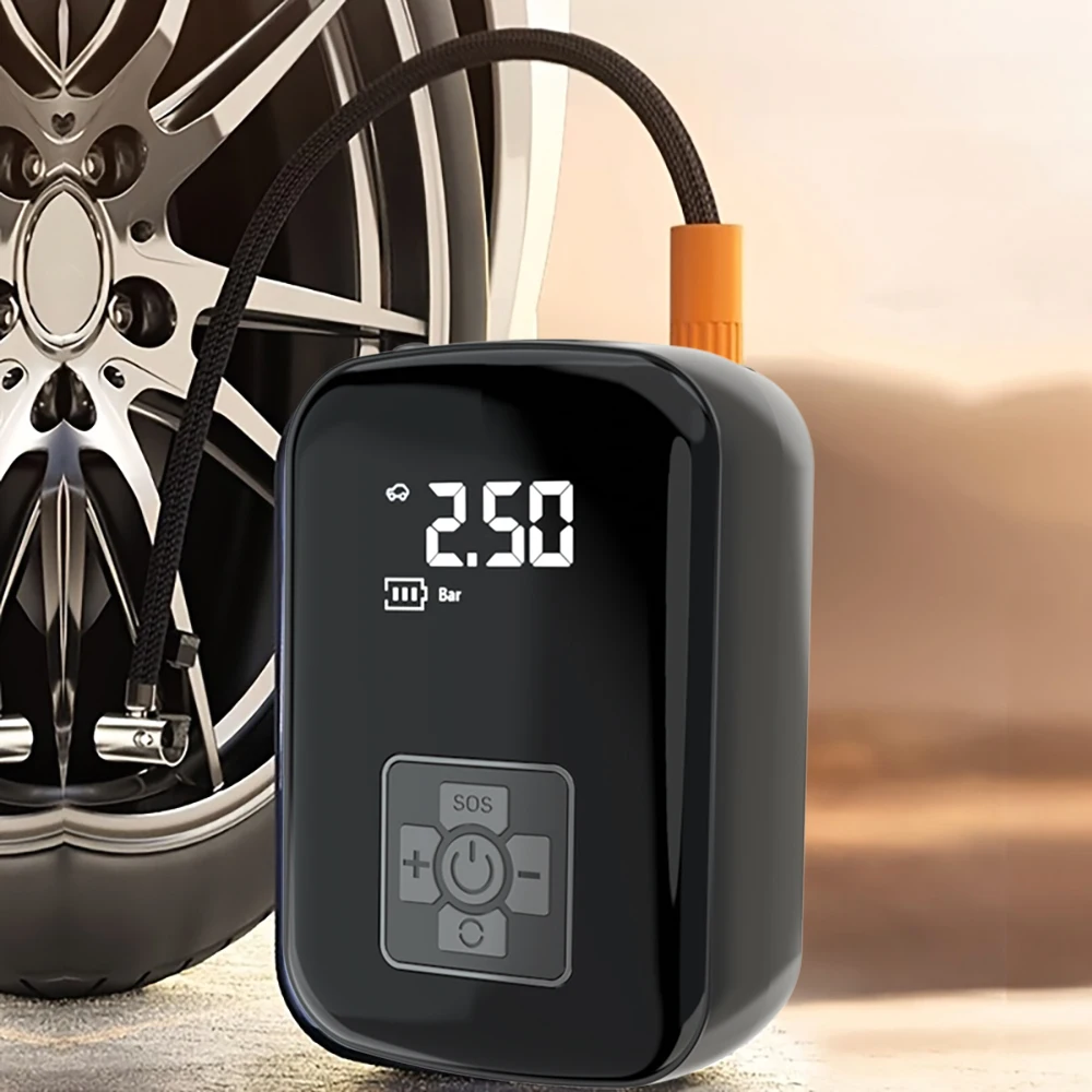 

Cordless Car Tire Inflator Portable Air Compressor, 150 PSI Air Pump with Pressure Gauge, for Bicycle Bikes Motorcycles Balls