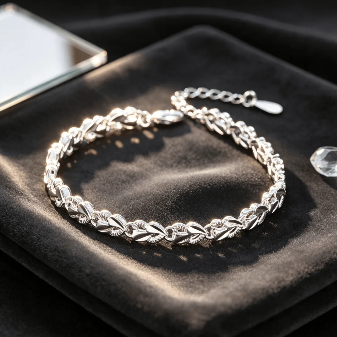 Trendy products 925 sterling Silver Custom heart love Bracelets chain for Women fashion Wedding accessories Jewelry Couple gifts