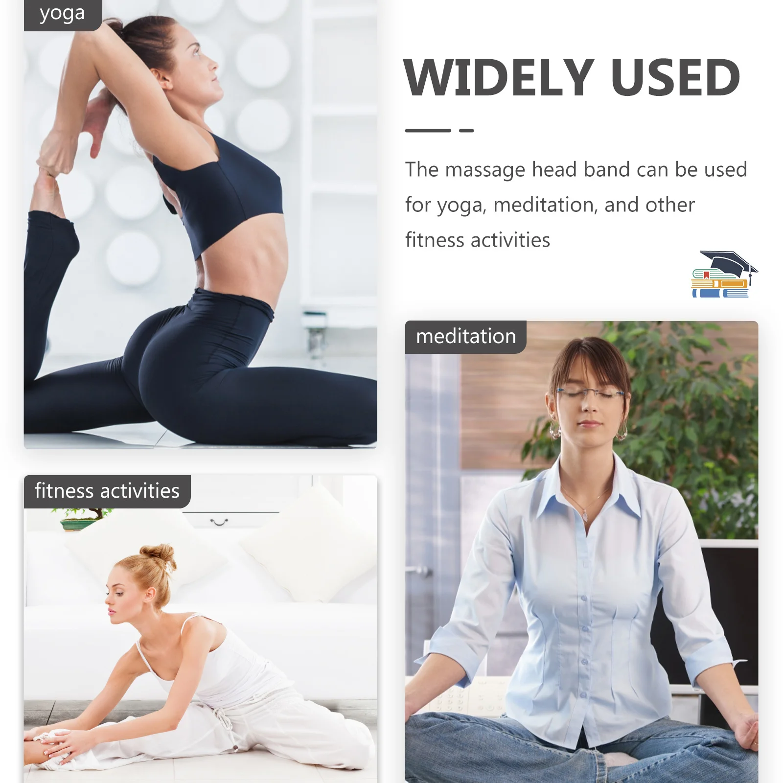 Comfort Acupressure Headband Purple Multi-Use Lightweight Portable Yoga Accessory Neck Wrap Relaxation Daily Use Massage