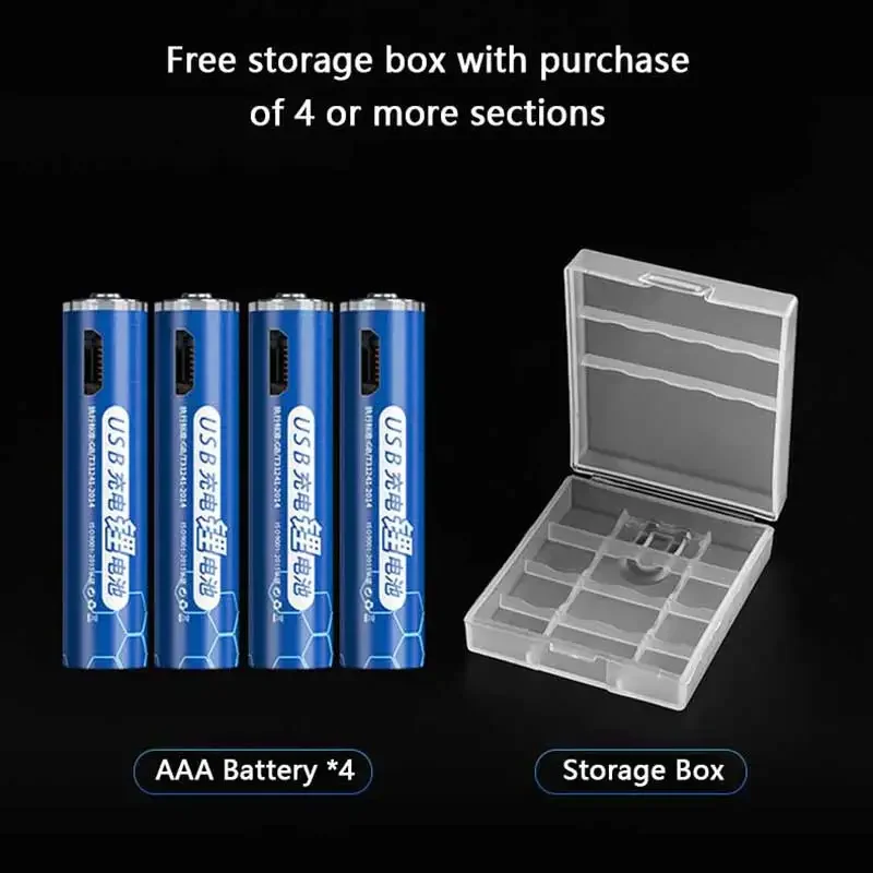 1-20PCS 1.5V AAA USB Rechargeable Battery Lithium Ion 1000mwh Battery for Remote Control Wireless Mouse High Capacity