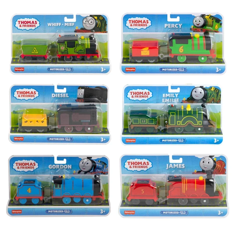 Thomas & Friends Motorized Train Toy Diesel Battery-Powered Motorized Train Engine and Cargo Car Percy Kana Model Train Toys