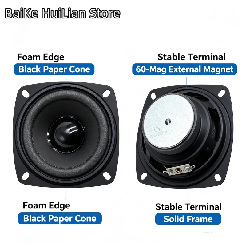 1pcs/lot 4-inch 4 Ω 20W full range speaker DIY computer multimedia speaker external magnetic high-power speaker