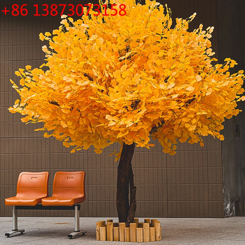 

Имитация дерева гинкго, пожелания красного конверта, дерево компании, крупномасштабное имитация ландшафтного дизайна, искусственное дерево